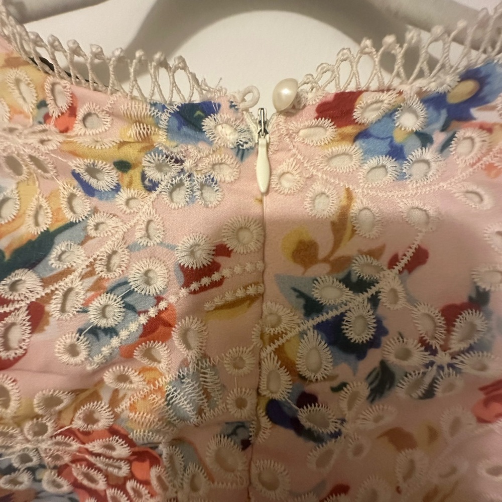 Aqua Crochet Lace Floral Eyelet & Lace Dress Size S  NWT - Picture 7 of 8
